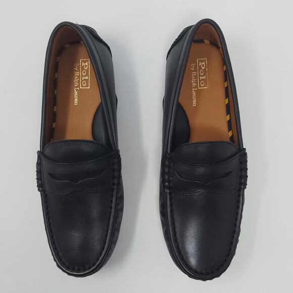 Polo Ralph Lauren Anders Penny Driver Loafers Black Leather Men\'s 7.5D NIB main image 5